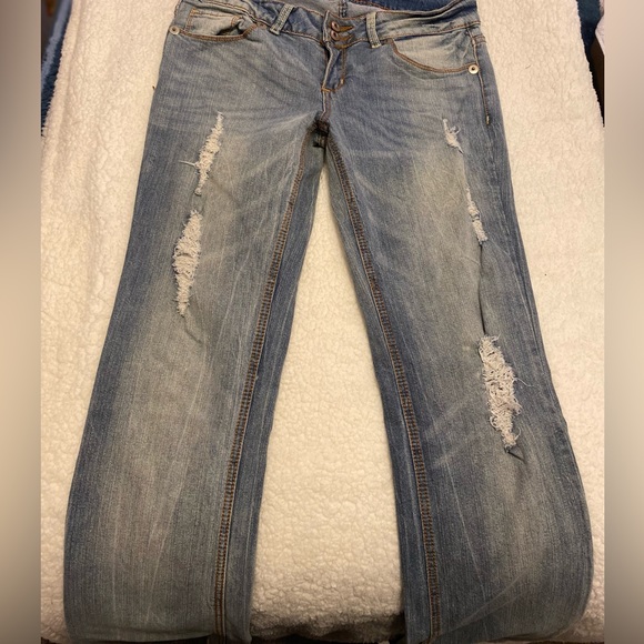 Royal Blue-bootcut torn jeans..size 9x39 - Picture 12 of 12